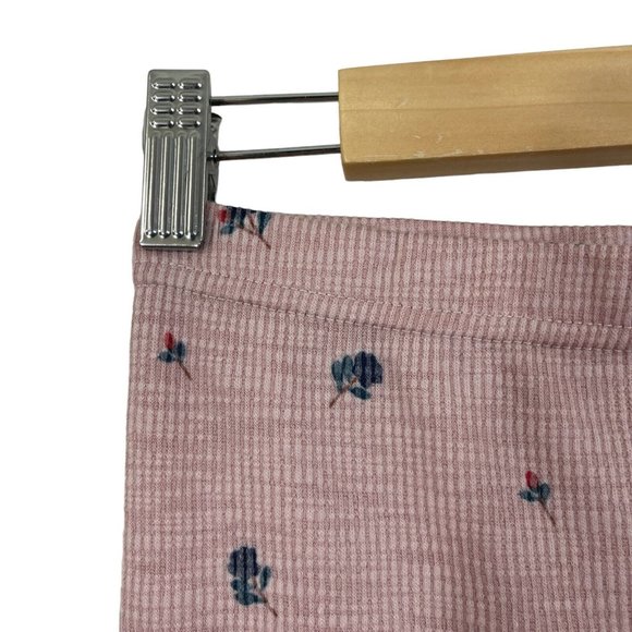 NEW Anthropologie Medium Large M/L Waffle Leggings Thermal Floral Pink Pants - Picture 8 of 15